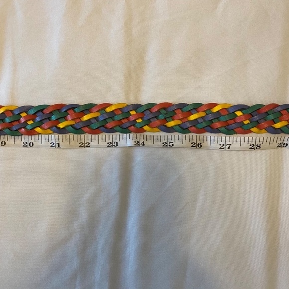 Vintage Rainbow‎ Leather Braided Belt- ML - Picture 6 of 12